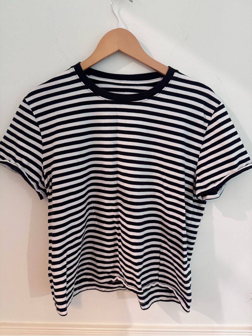 Everlane boxy Black and White Striped Tee large